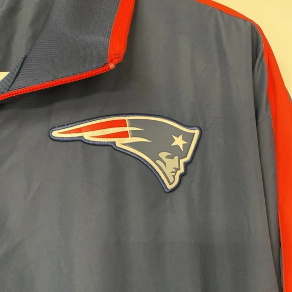 Patriots NFL Onfield Apparel 3/4 Zip Pullover Jacket Size Large‎ Blue and Red - Picture 3 of 5